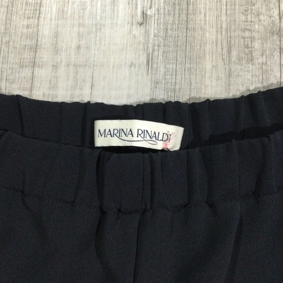 Max Mara Plus Size Marina Rinaldi Womens Sz 20 Elastic Waist Career Pants Black - Picture 2 of 9
